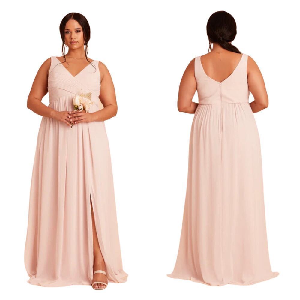 Birdy Grey Dress Pale Blue Pink Laurie Empire Gown Formal Maxi Bridesmaid XL
